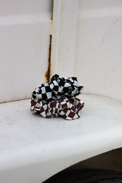 Checkered scrunchies